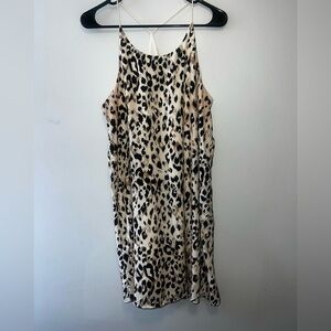 She + Sky Black and Tan Leopard Print Dress
